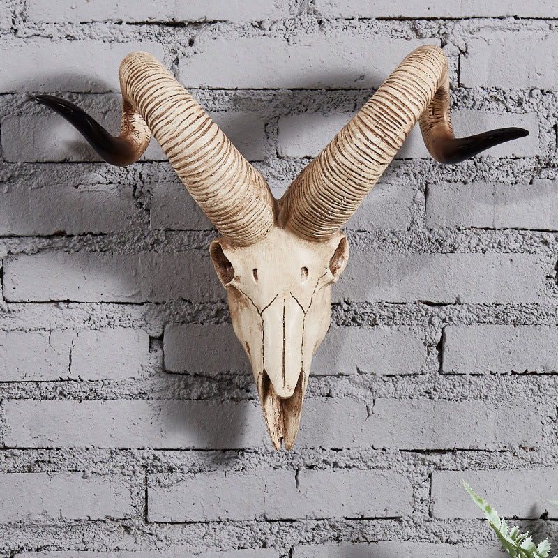 Resin Sheep Skull Wall Hanging Horn Wall Decoration