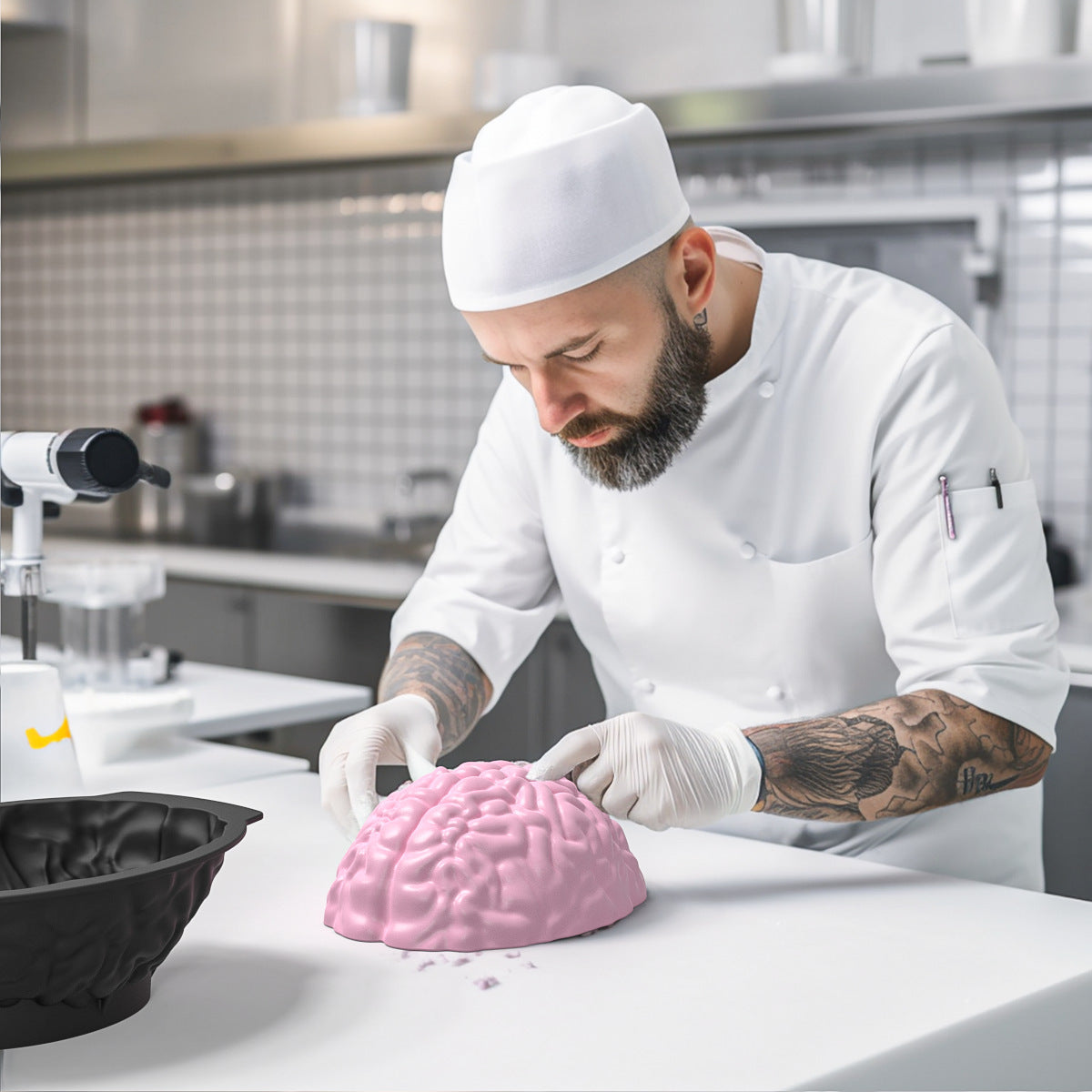 Baking DIY Creative Steamed Brain Cake Mold