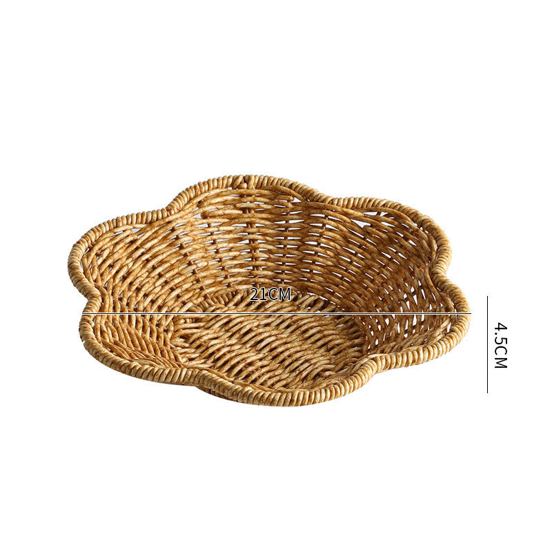 Rattan-like Flower Large Household Dried Fruit Candy Tray Light Luxury Snack Basket