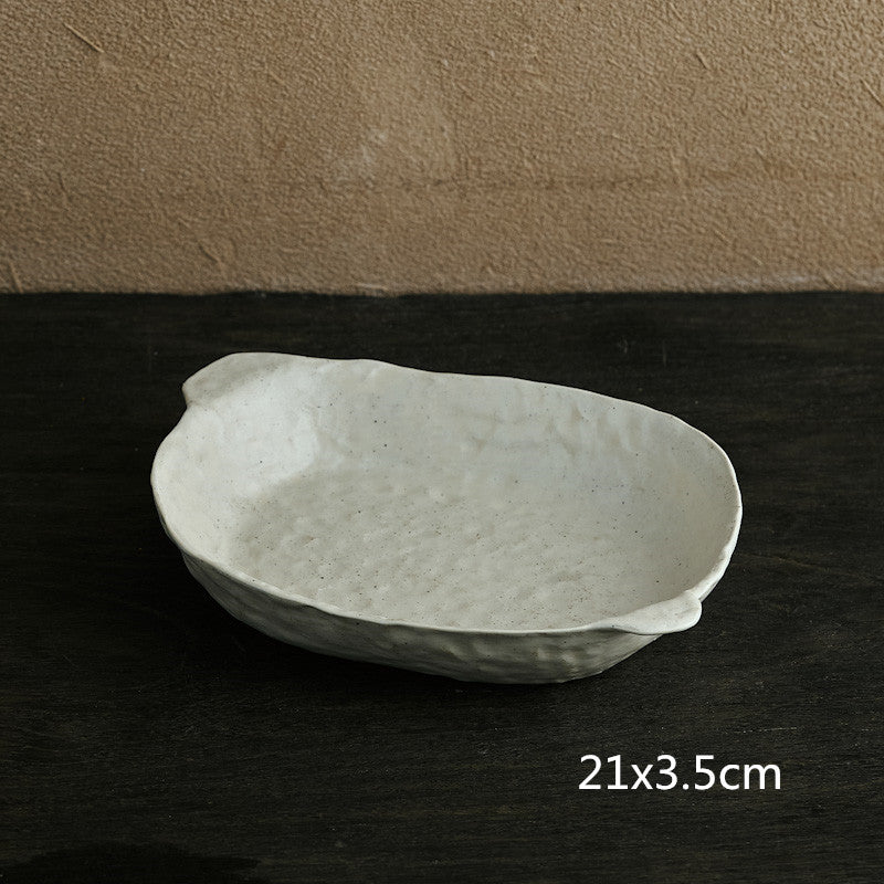 Hand Kneading Stoneware Tableware Irregular Personalized Plates