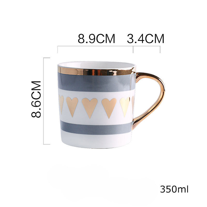 Ceramic Painted Gold Mug Cups For Men And Women