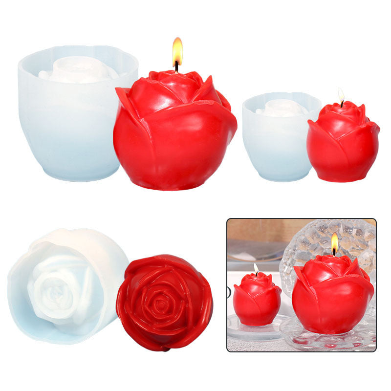Rose Silicone Mold Ice Hockey Aromatherapy Candle Handmade Soap