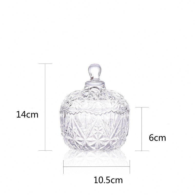Clear Glass Crown Full Sky Star Style Storage Jar Jewelry Box